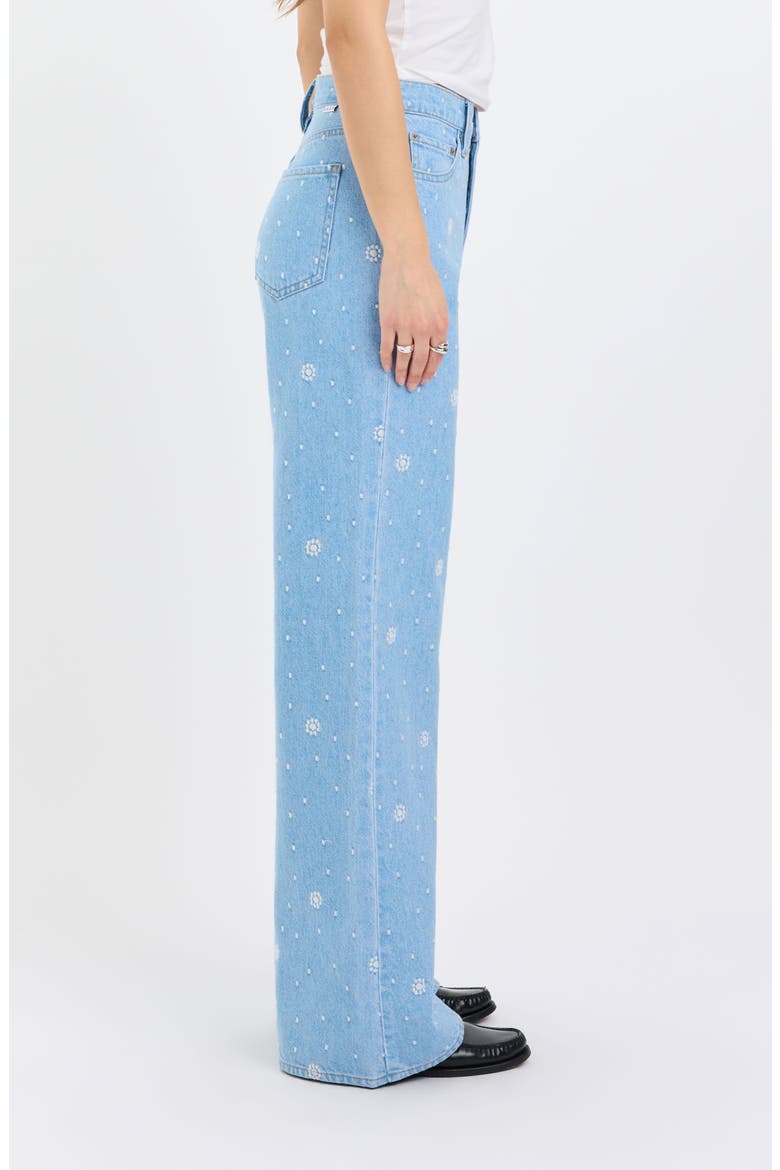 Farout Embroidered Wide Leg Jeans, Alternate, color, STARS
