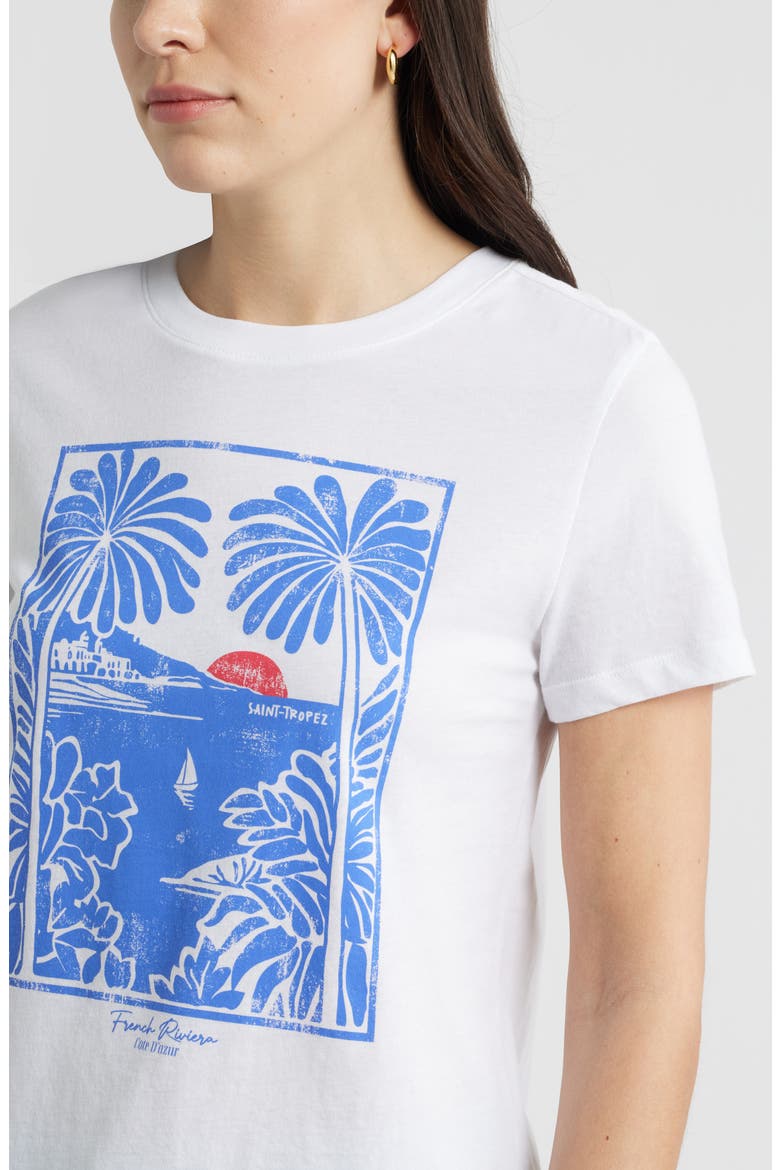 Palm Block Cotton Graphic T-Shirt, Alternate, color, WHITE PALM BLOCK PRINT