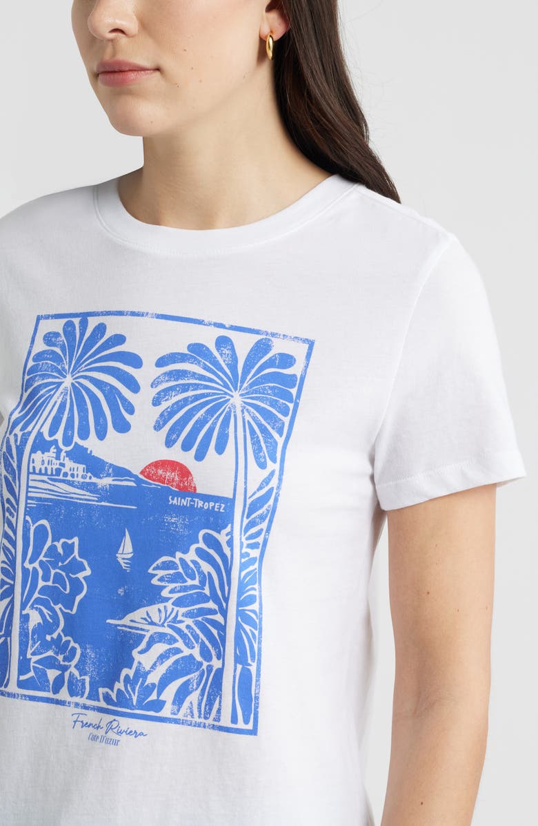 Caslon<sup>®</sup> Palm Block Cotton Graphic T-Shirt, Alternate, color, White Palm Block Print