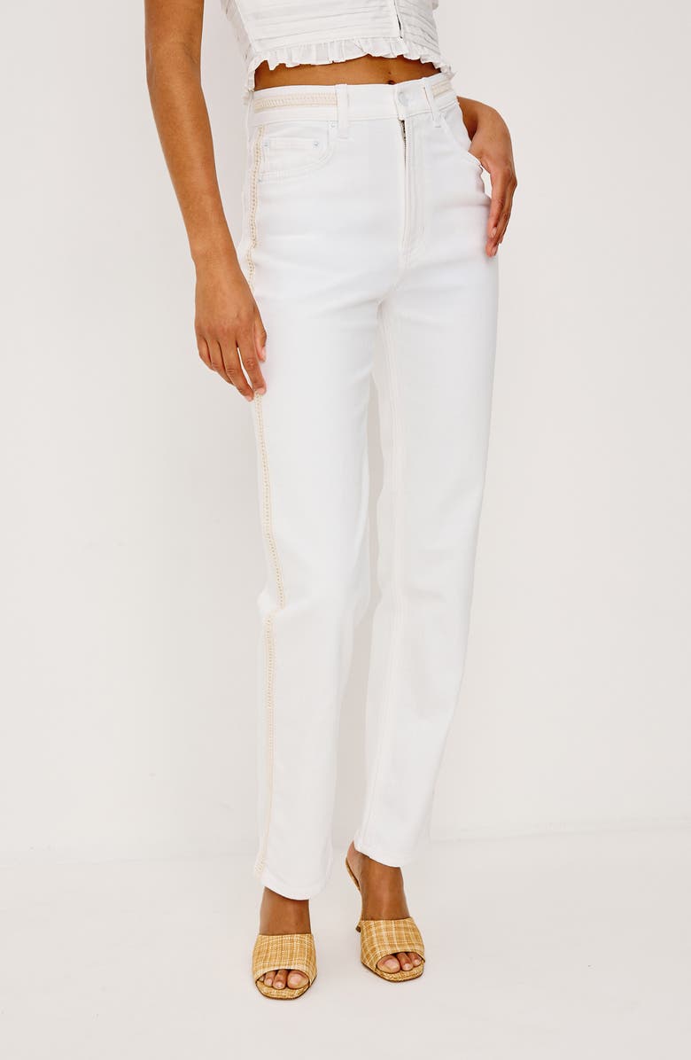 Rails Topanga Embroidered Detail High Waist Jeans, Main, color, Salt White Braided