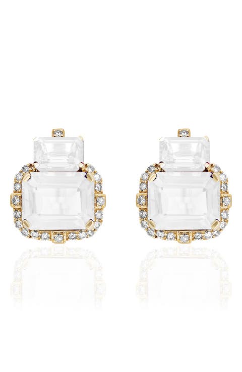 Gossip Semiprecious Stone Stud Earrings