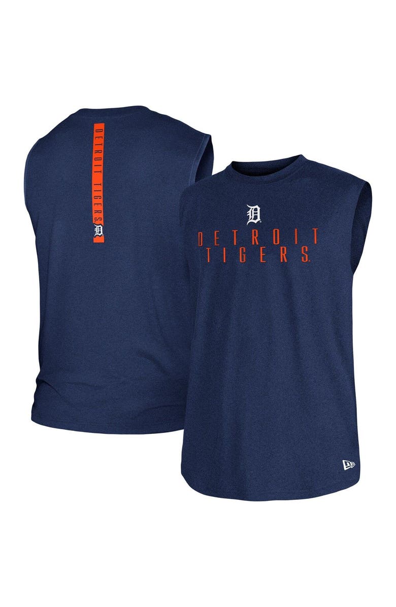 New Era Men's New Era Heather Navy Detroit Tigers Team Muscle Tank Top, Alternate, color, Navy