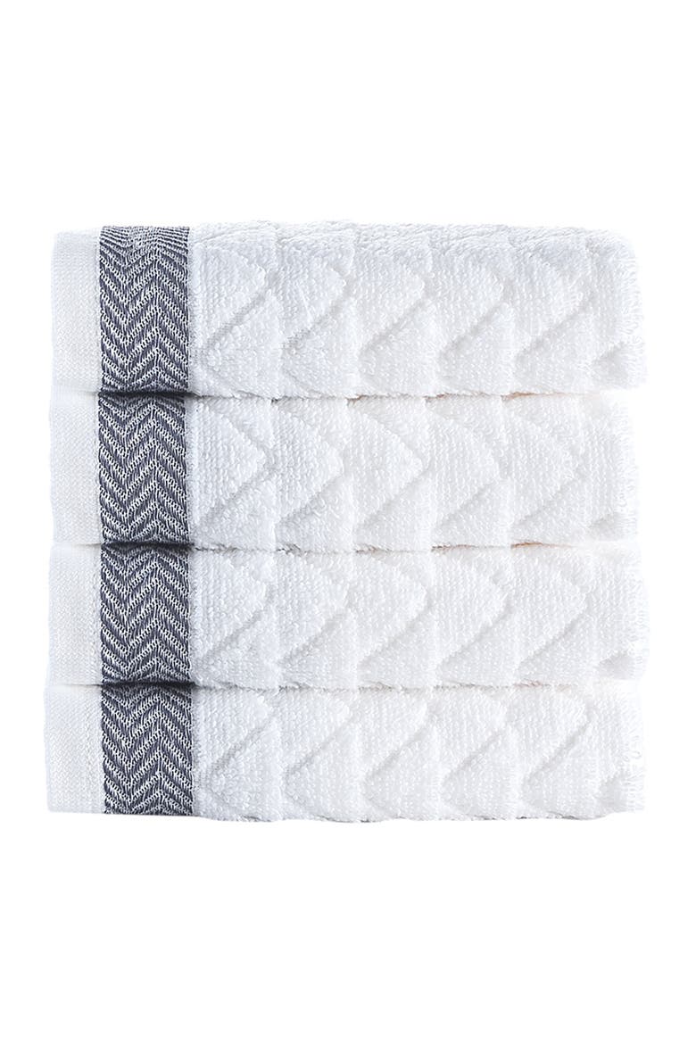 Herringbone Cotton Towels, Alternate, color, WHITE