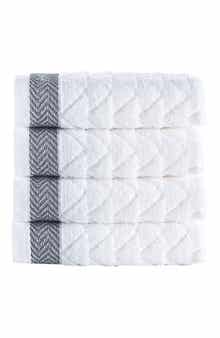 Herringbone Cotton 4-Pack Washcloths