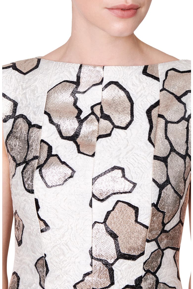 Pebble Jacquard A-Line Party Dress, Alternate, color, ALABASTER