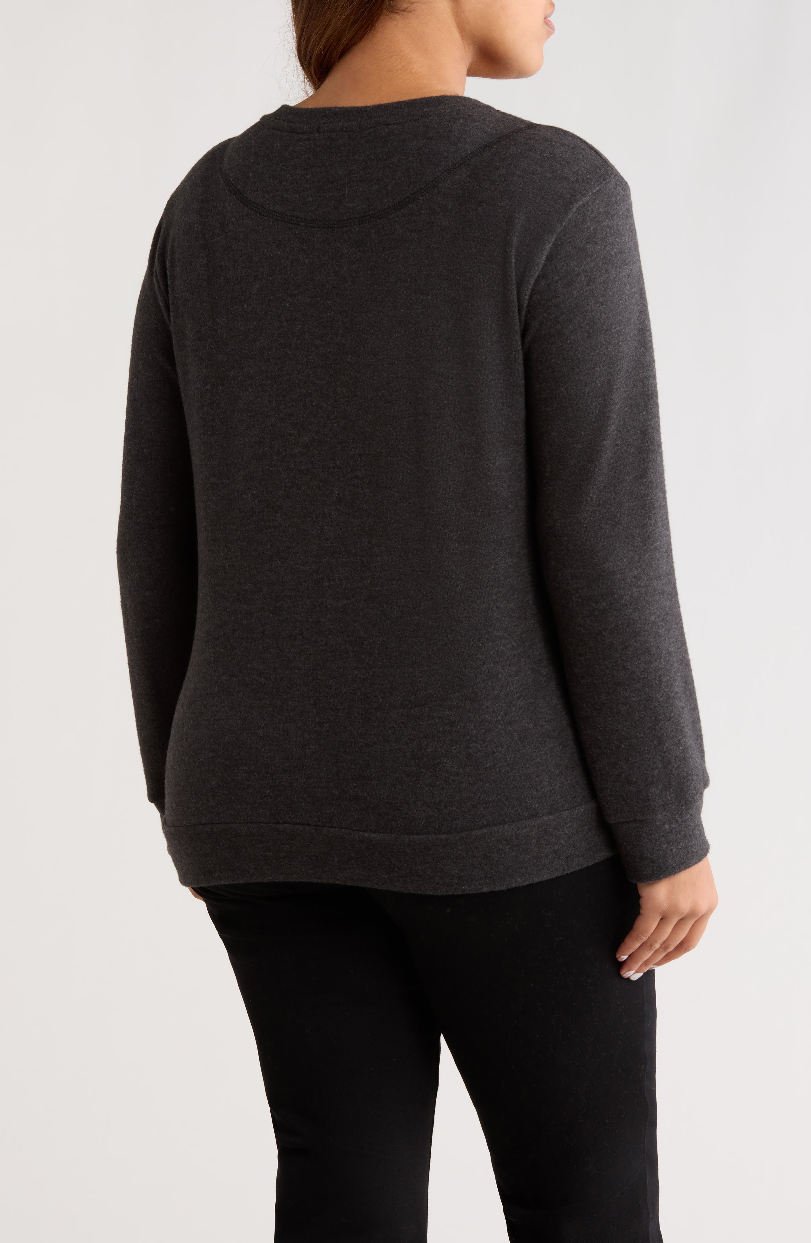 Hacci Knit Crewneck Top - image 2