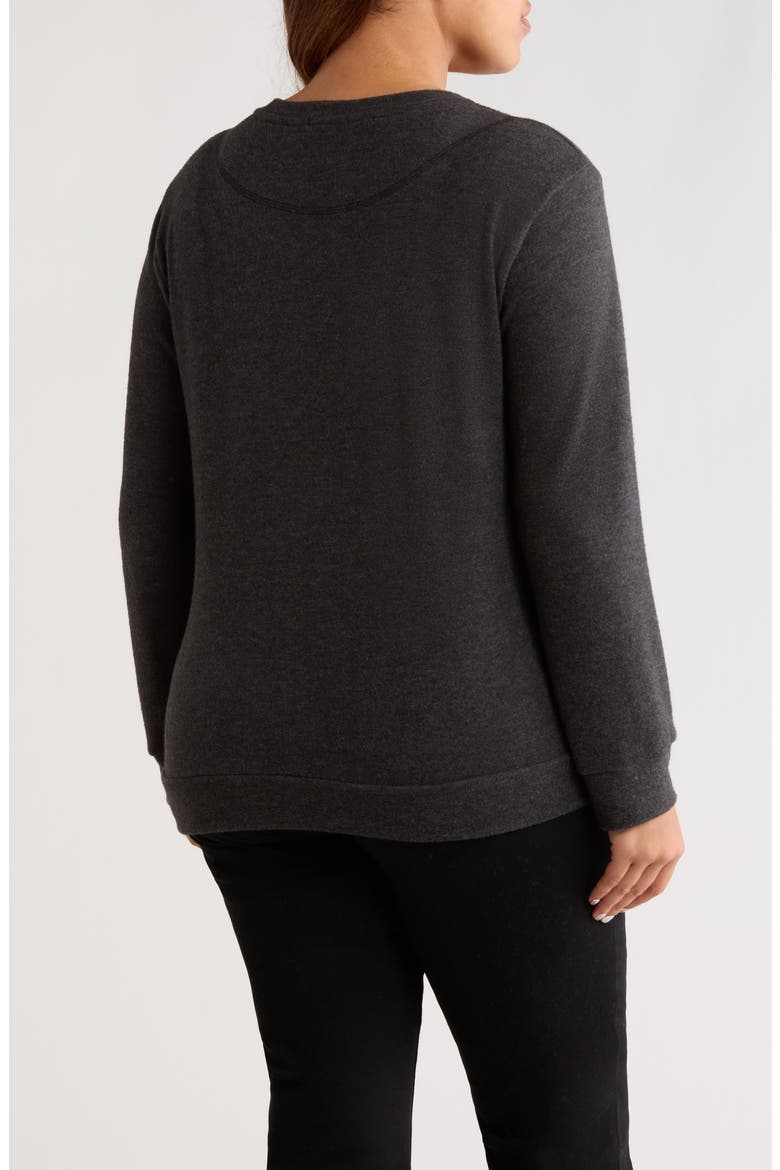 Hacci Knit Crewneck Top, Alternate, color, CHARCOAL