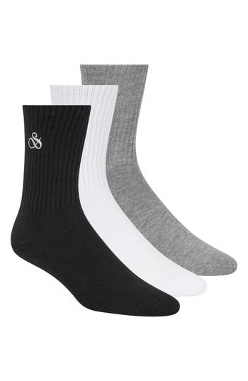 Scotch & Soda 3-pack Quarter Length Socks In Black Multi