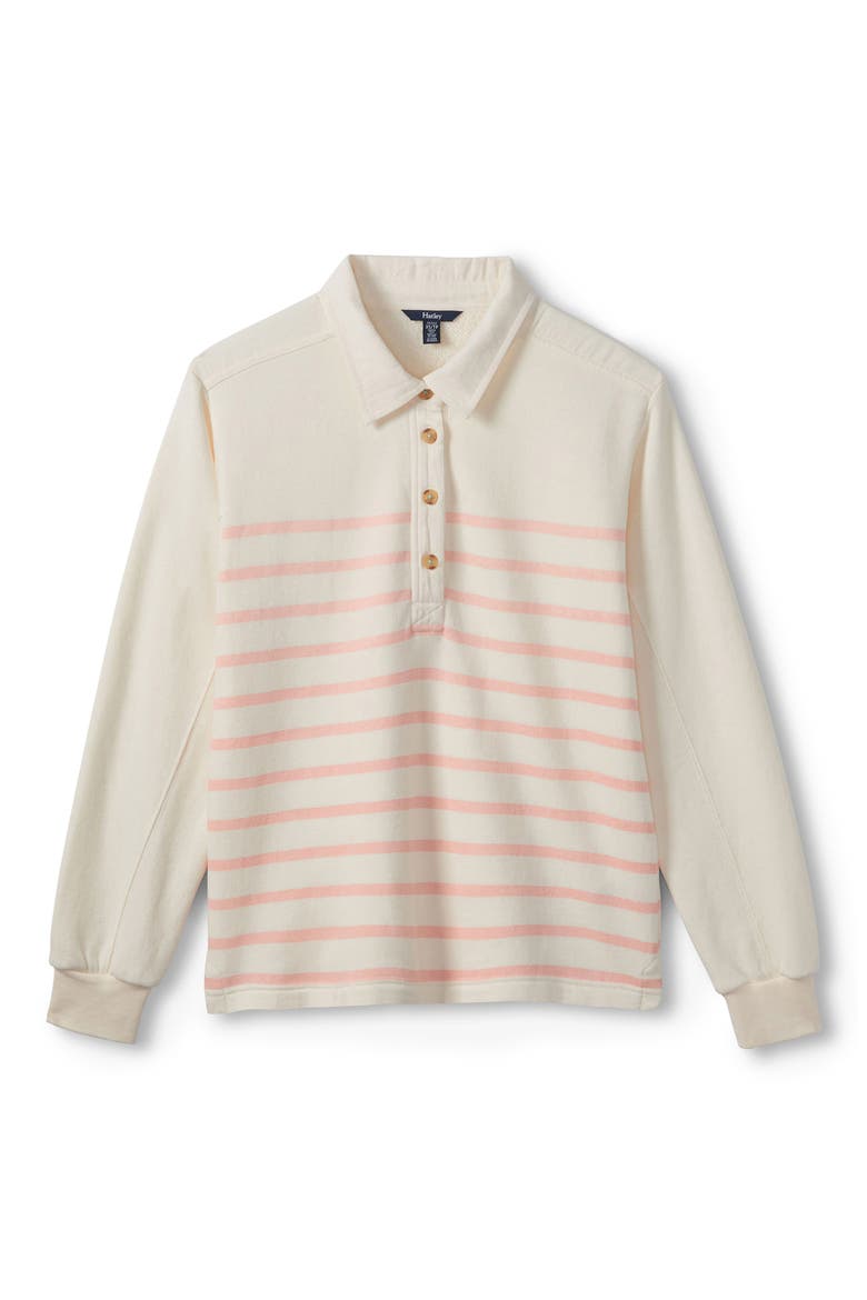 Stripe Polo Sweatshirt, Alternate, color, WHISPER WHITE
