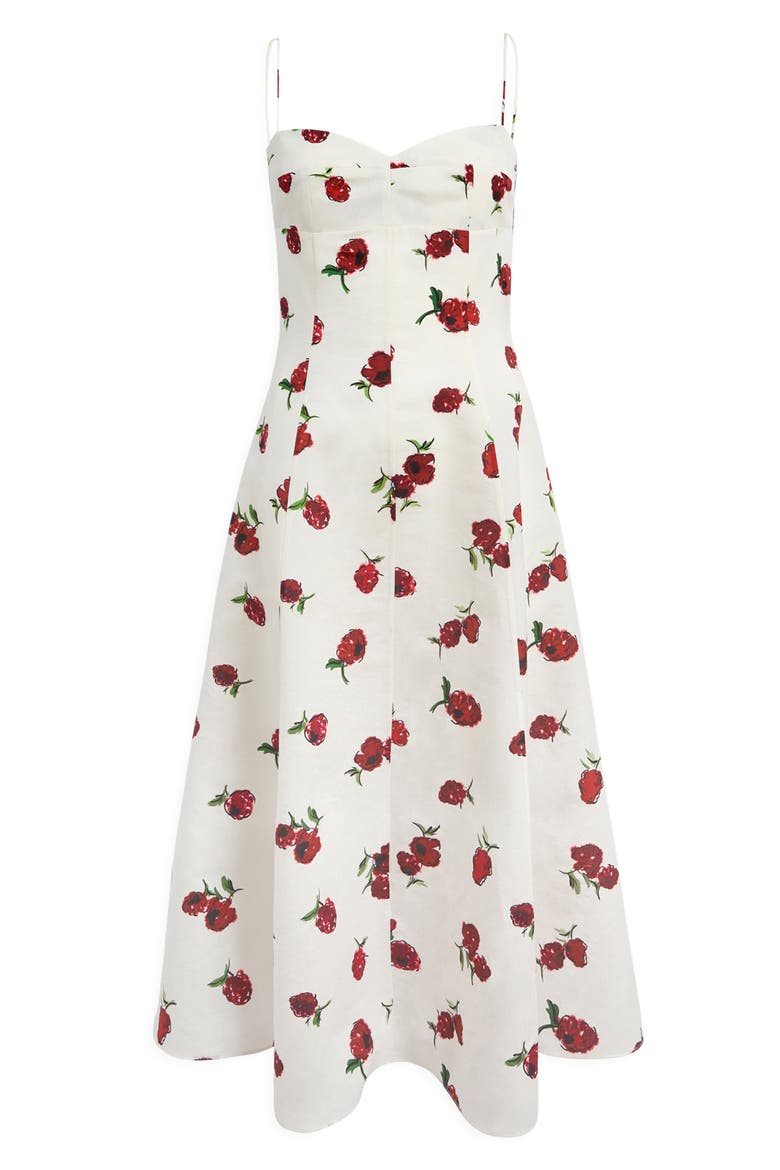 Isabella Raspberry Print Silk & Cotton Organza Dress, Alternate, color, RASPBERRY/ CREAM