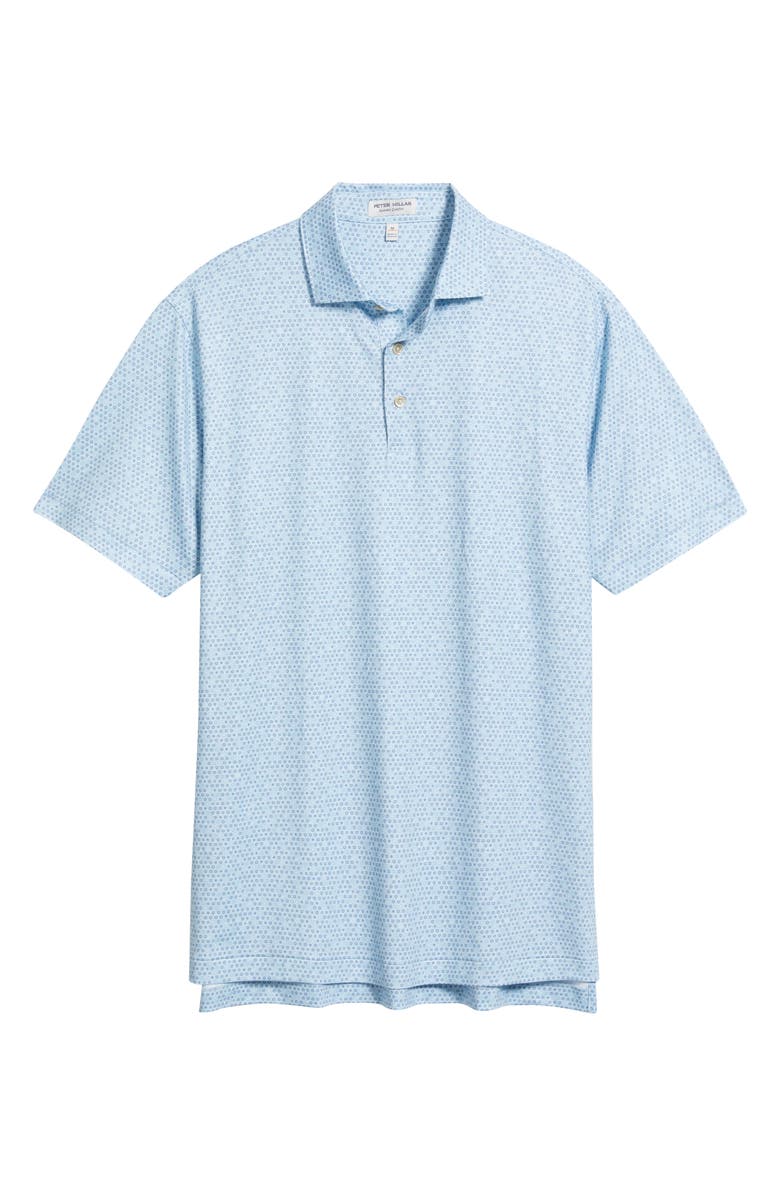 Peter Millar Ferdinand Geo Print Performance Jersey Polo, Alternate, color, Sky