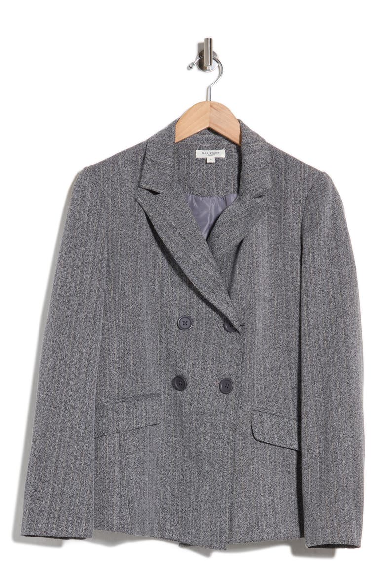 Pinstripe Oversized Boyfriend Blazer, Main, color, CHARCOAL/ BRONZE PINSTRIPE