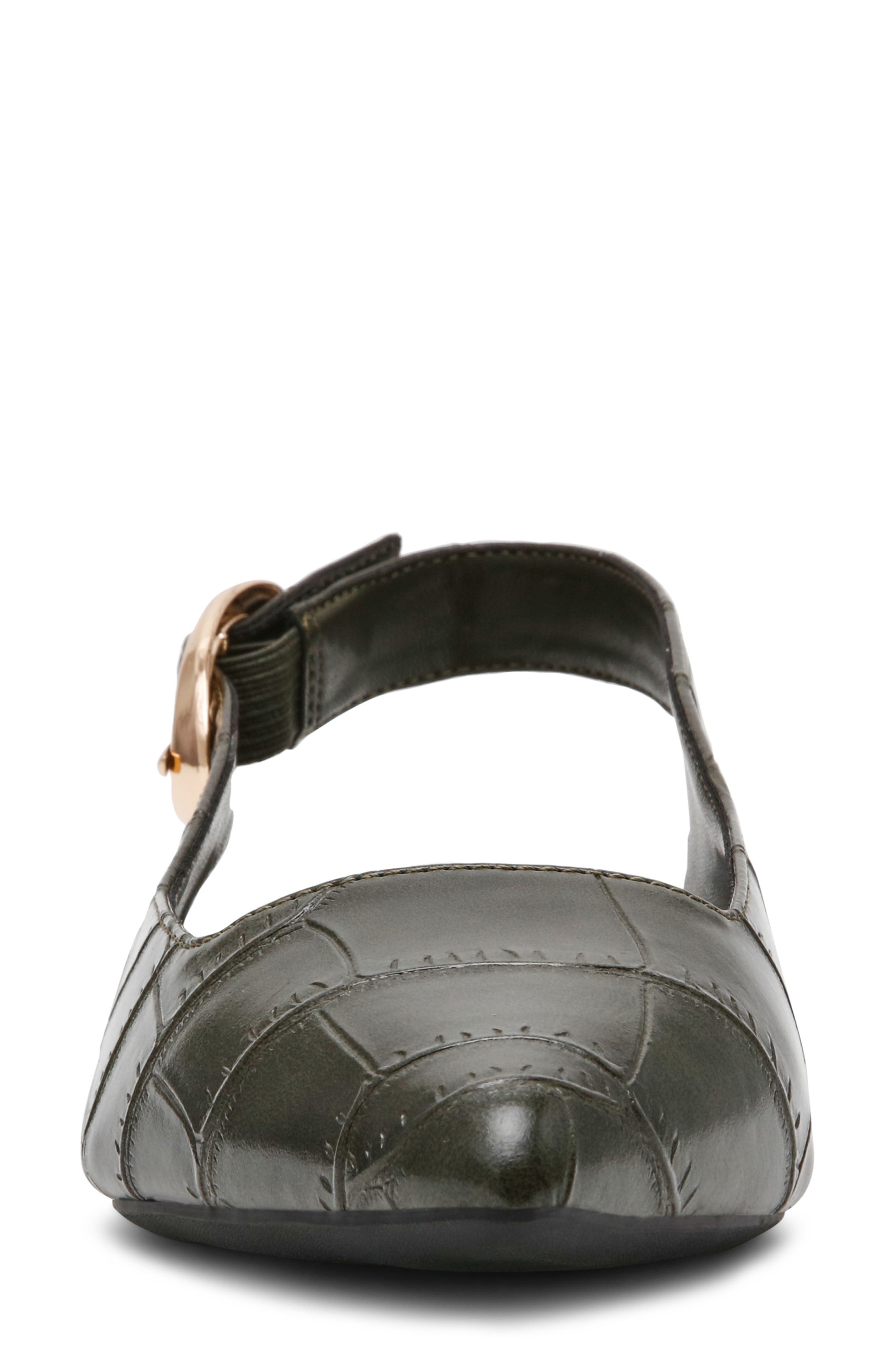 Kalil Faux Leather Slingback Pointed Toe Flat, Alternate, color, OLIVE