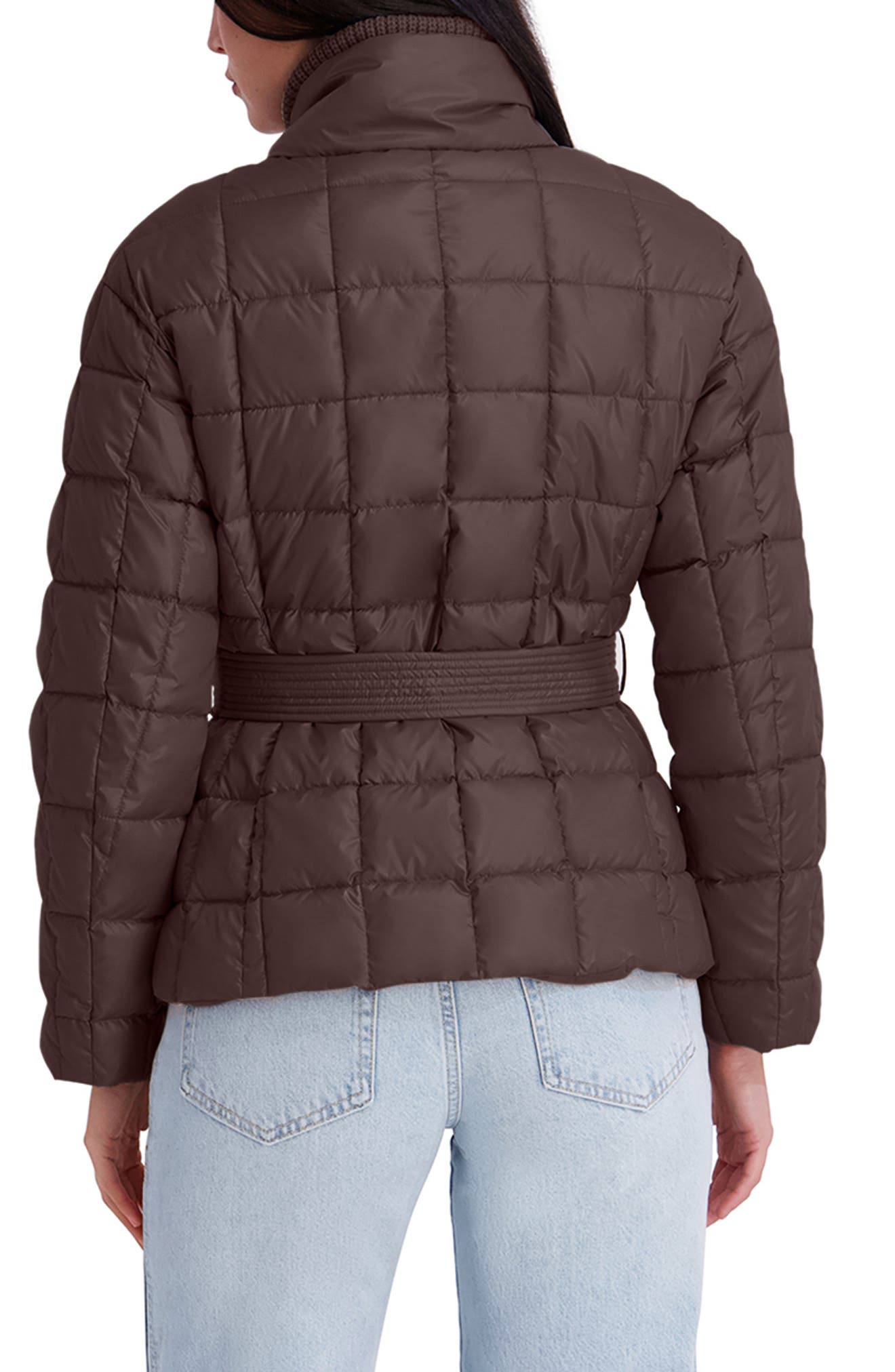 Kensie Belted Quilted Cire Puffer Coat (Women) | Nordstromrack