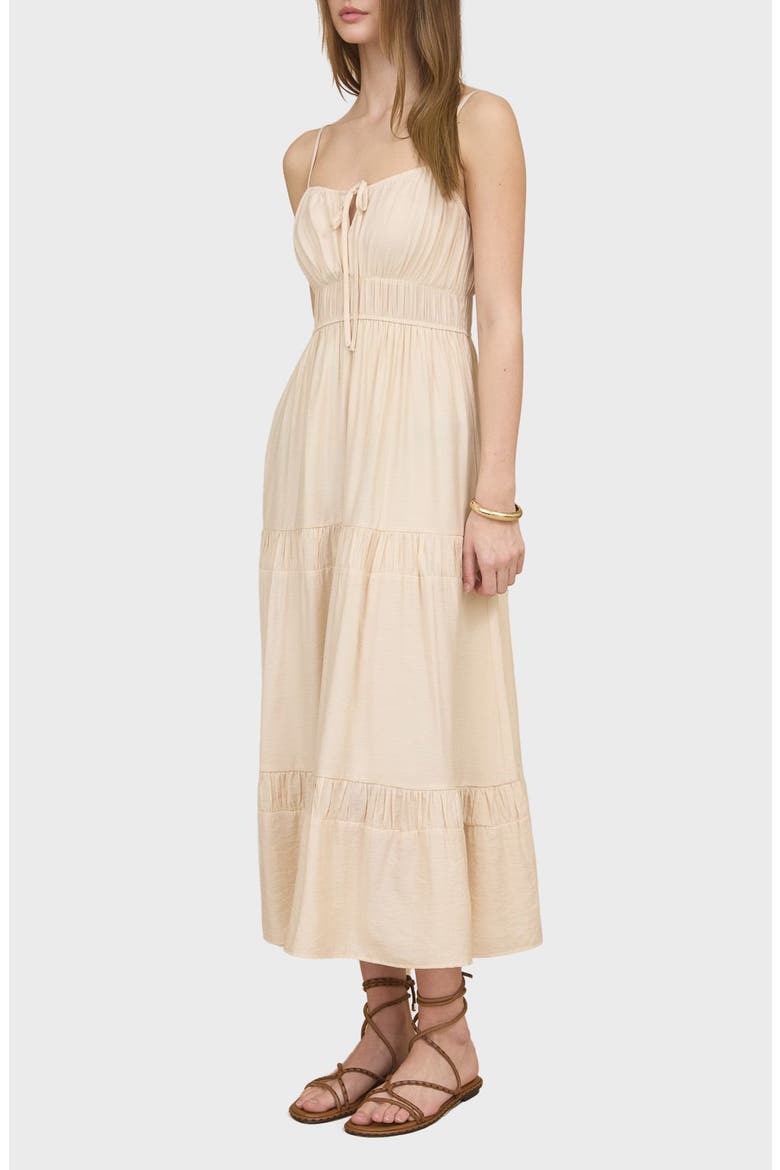 Tiered Midi Sundress, Alternate, color, LIGHT KHAKI