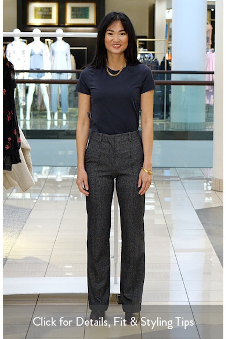 Slim Herringbone Knit Pintuck Pants video