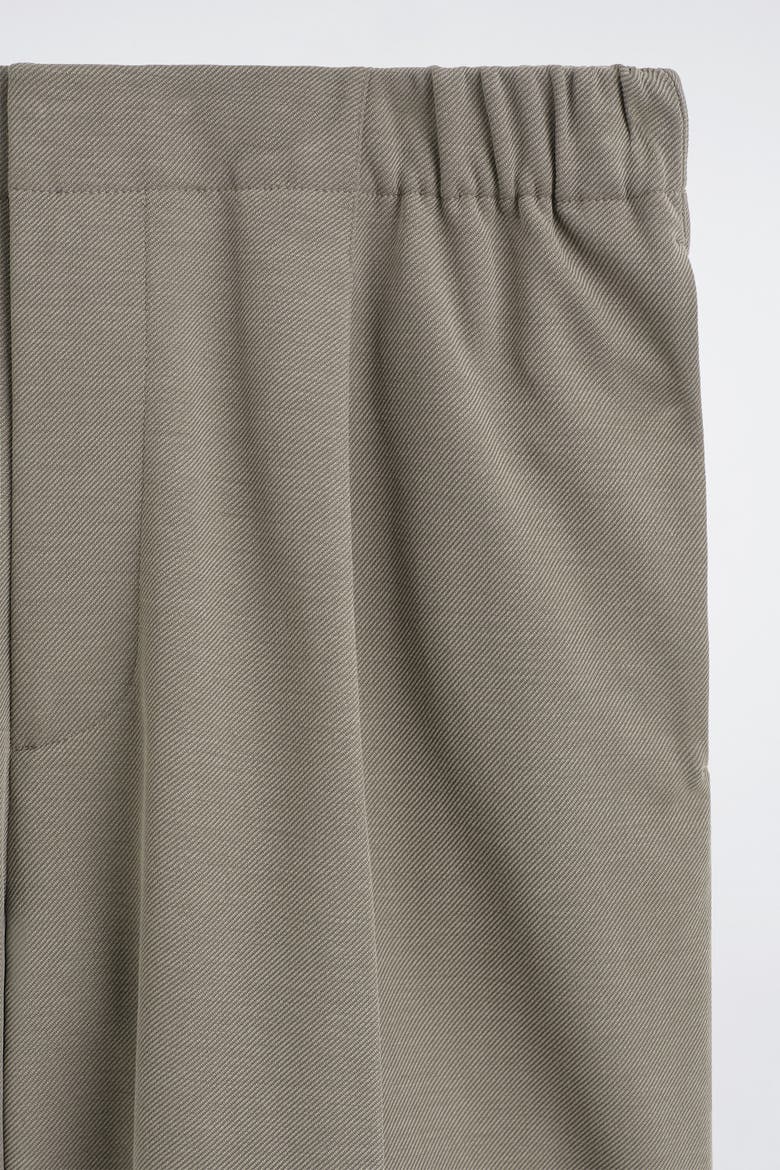 Tailored Bonded-Twill Shorts, Alternate, color, GRAY-GREEN