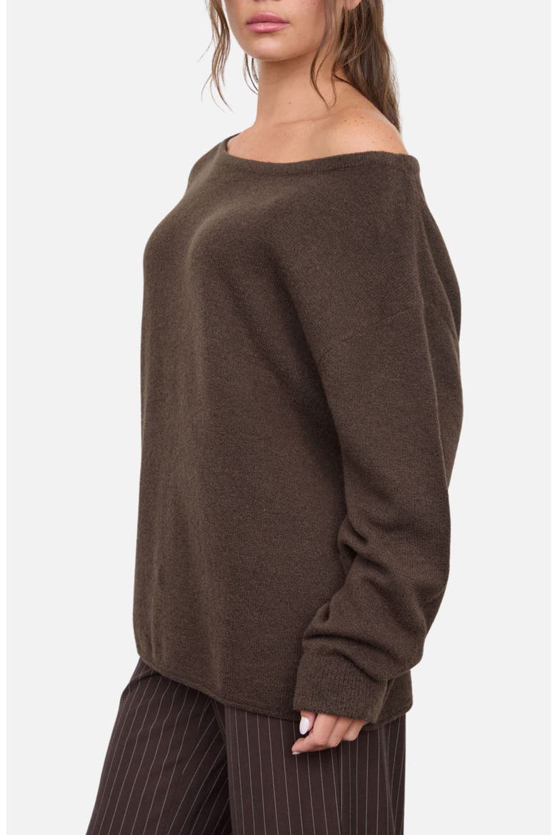 Oversized Boat Neck Sweater, Alternate, color, COCOA