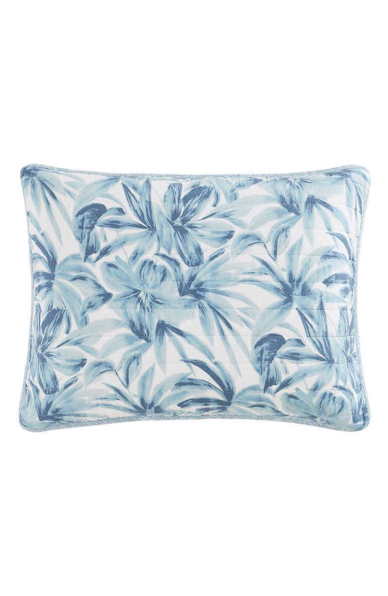 Tommy Bahama Aubrey Floral Cotton Quilt Set, Alternate, color, Blue