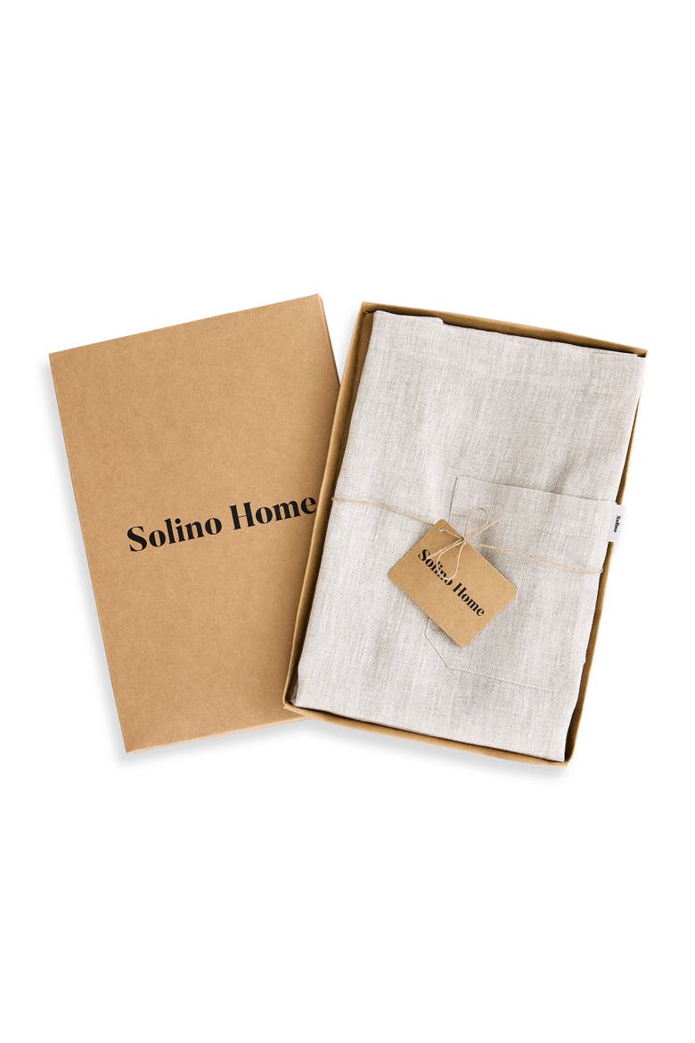 Linen Bib Apron for Men & Women with Front Pockets, 33 x 30 Inches, Alternate, color, Light Natural