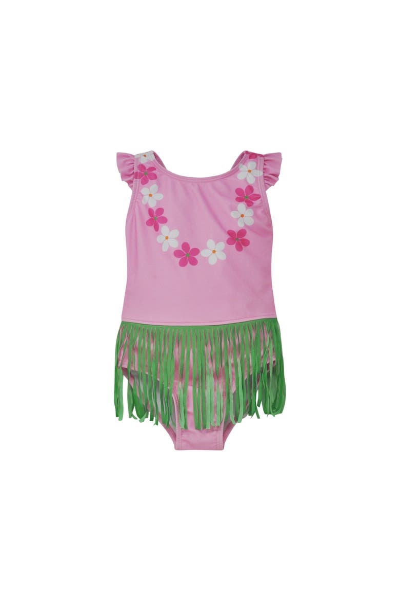Infant & Toddlers Sun Protective UPF 50+ Keilani One-Piece Swimsuit with Fringe, Main, color, Lei Pink