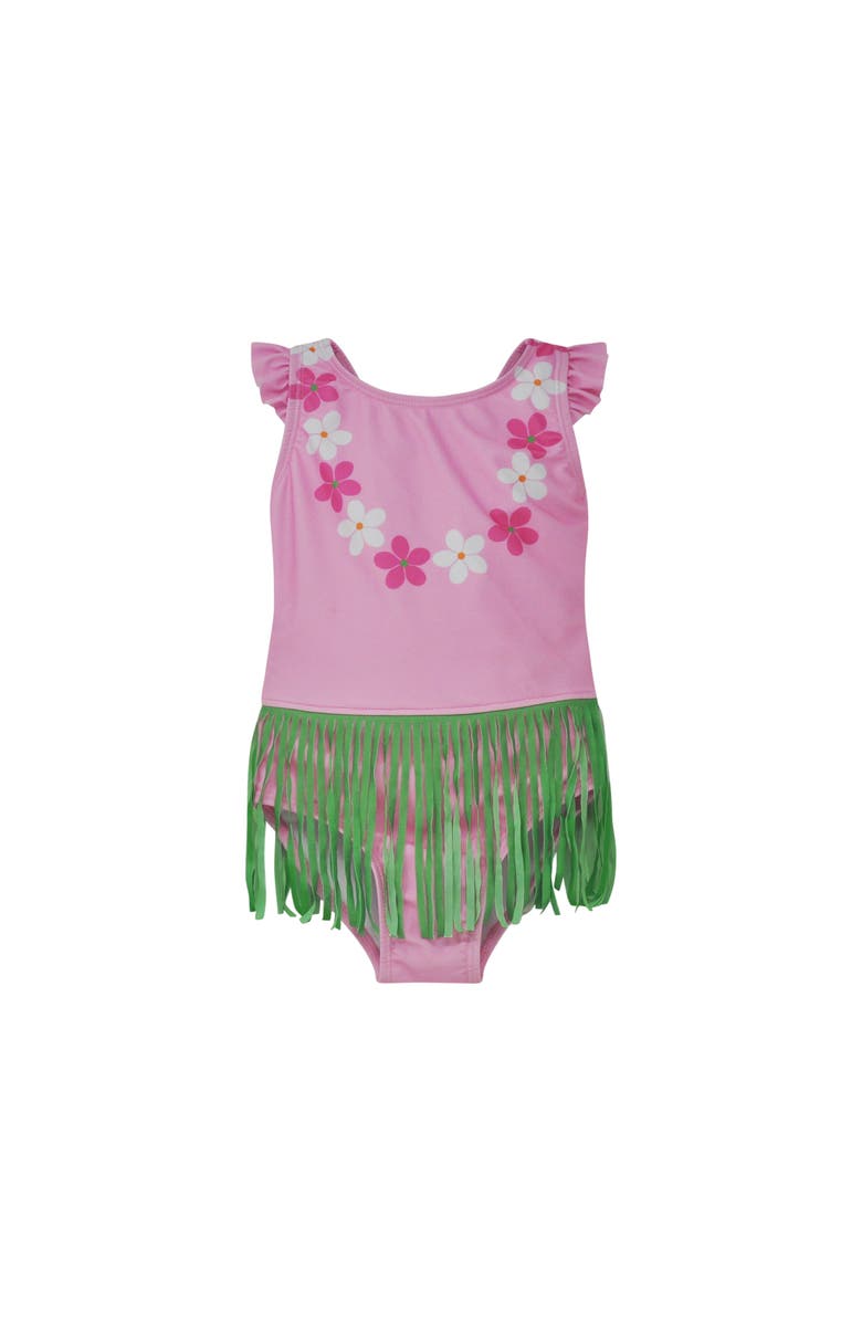 Flap Happy Infant & Toddlers Sun Protective UPF 50+ Keilani One-Piece Swimsuit with Fringe, Main, color, Lei Pink