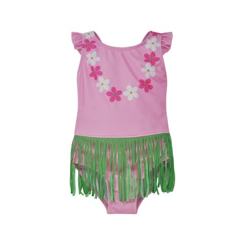 Infant & Toddlers Sun Protective UPF 50+ Keilani One-Piece Swimsuit with Fringe