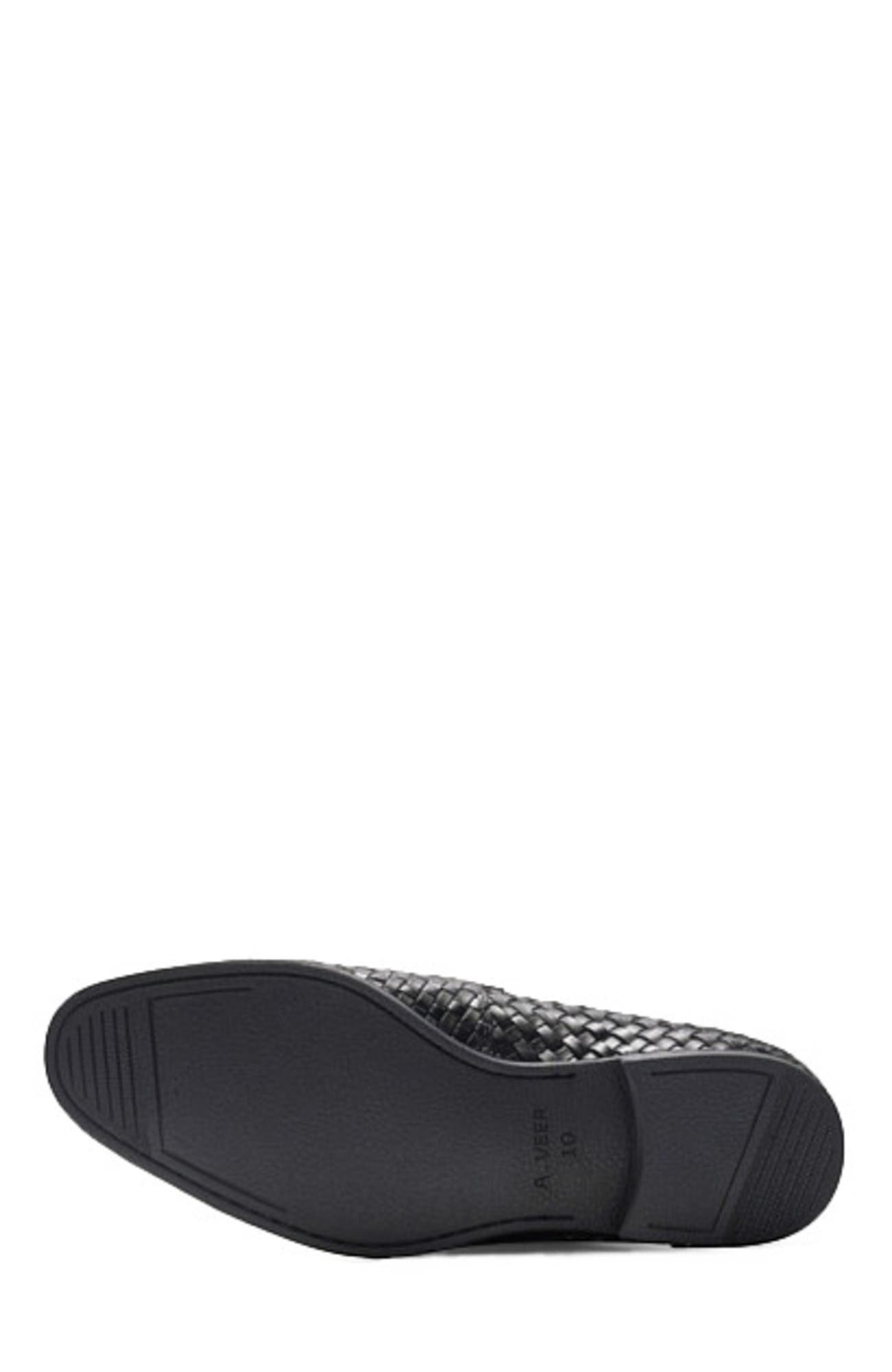 A. Veer Cairo Woven Loafer, Alternate, color, Black Leather