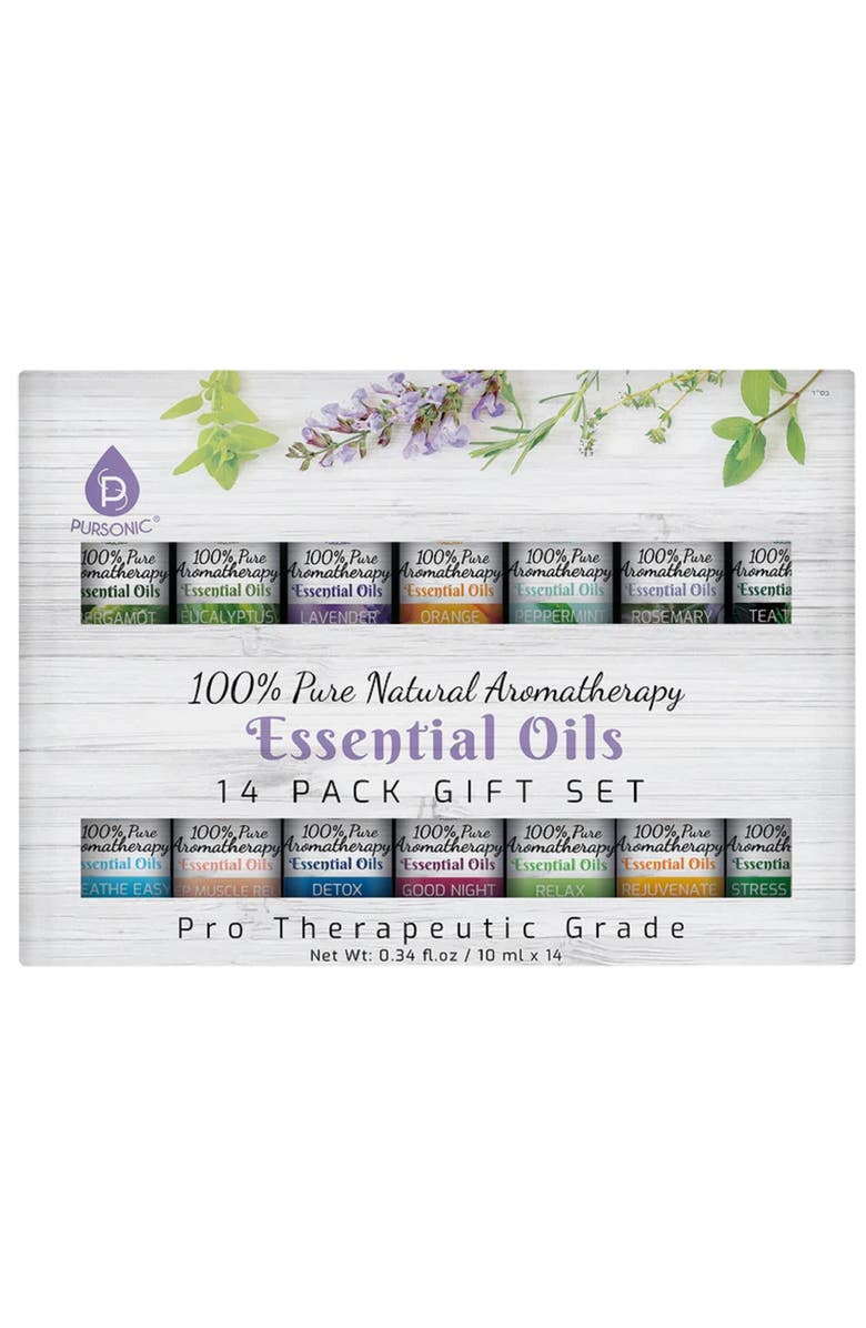 PURSONIC 14 Pack of 100% Pure Essential Aromatherapy Oils, Alternate, color, Multicolor