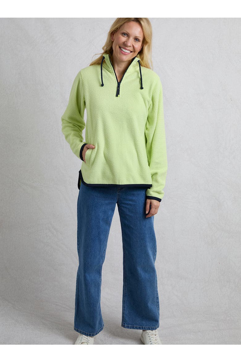 Odina 1/4 Zip Zig Zag Fleece, Alternate, color, Acid Lime