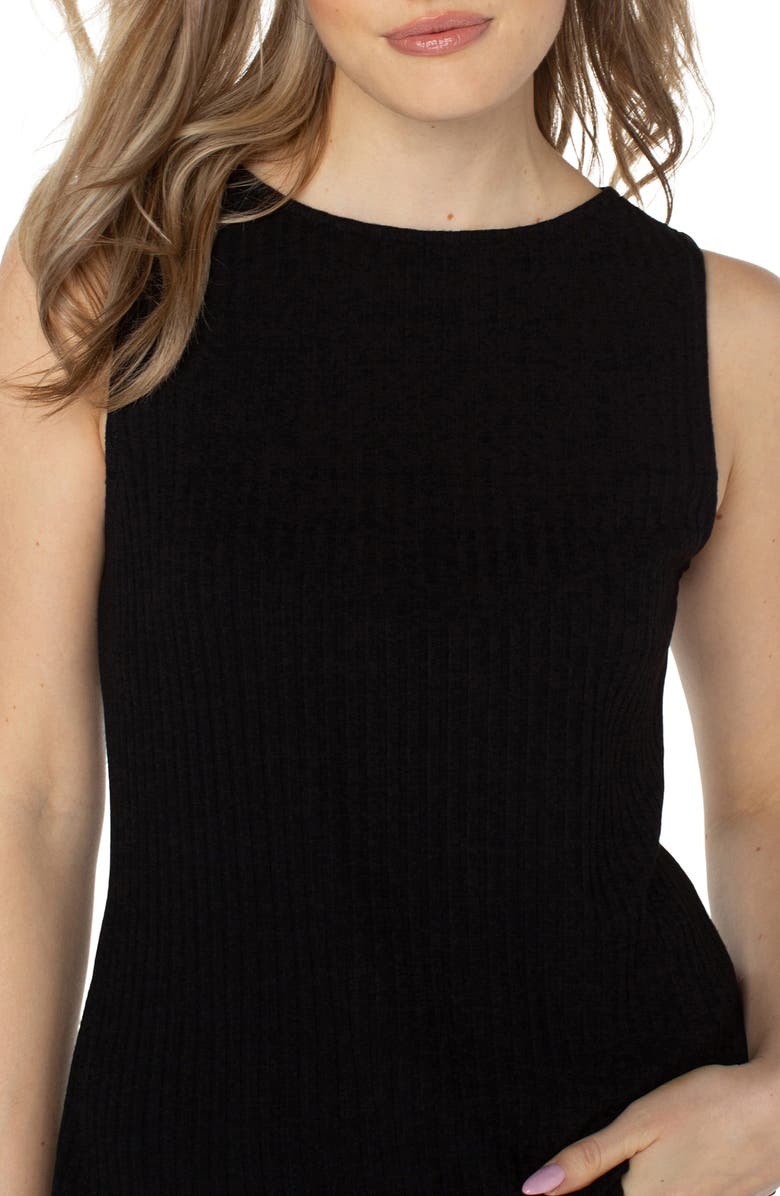 Liverpool Los Angeles Rib Boat Neck Tank, Alternate, color, Black