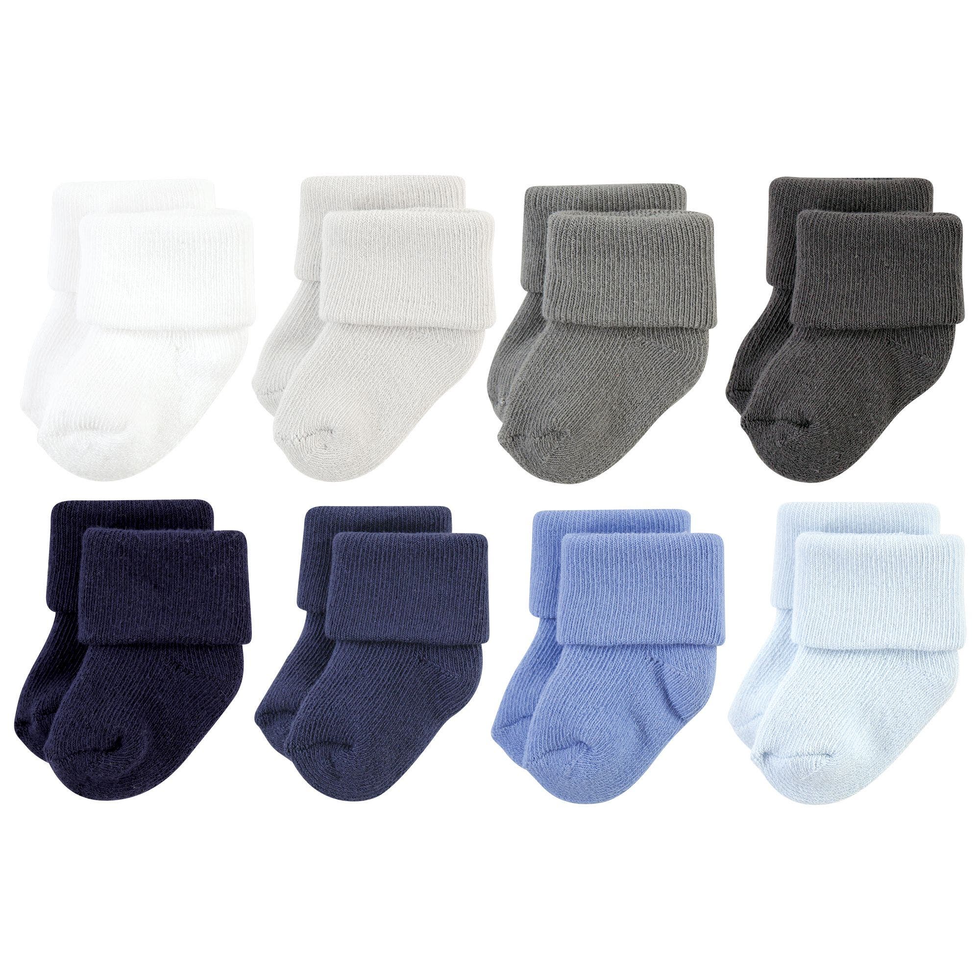 Solid Blue Gray 8 Pack Terry