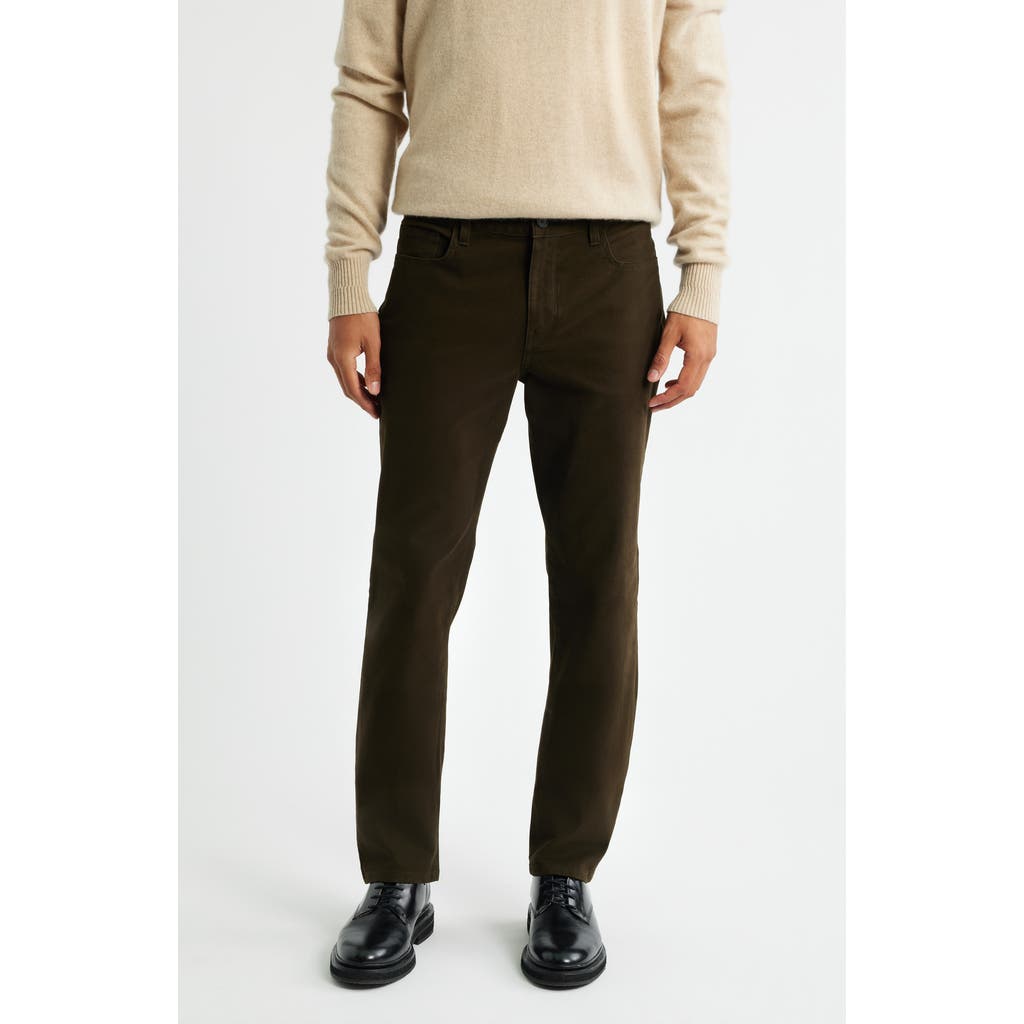 Vince Dylan Slim Fit Peached Stretch Cotton Pants In Green