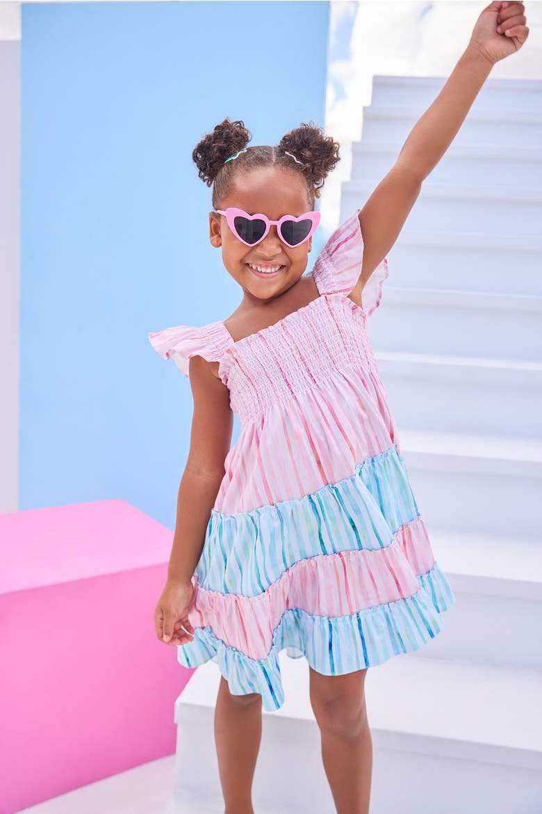 Kids' Twirl Dress, Alternate, color, Watercolor Multi Stripe