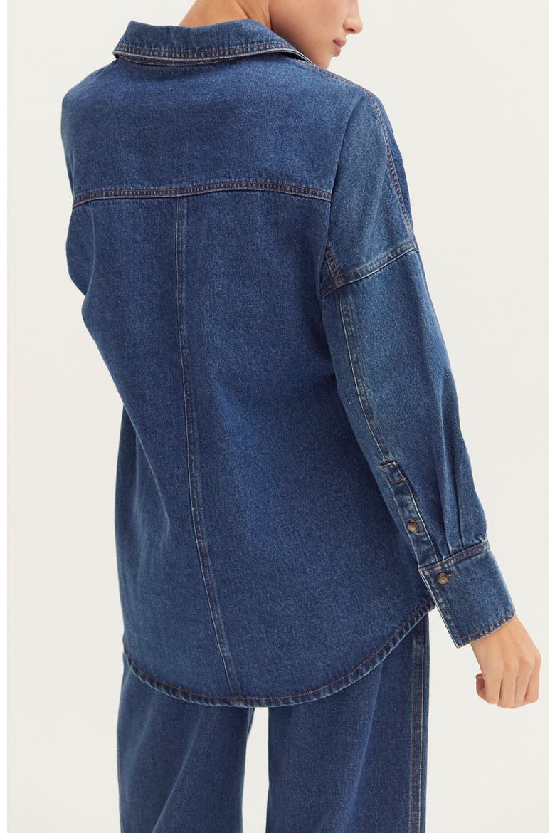 Denim Button Up Shirt, Alternate, color, Denim Blue