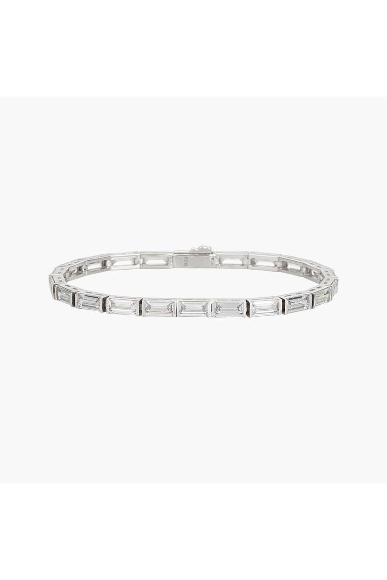 Sterling Silver 18k Gold Plated Margaret Tennis Bracelet Classic Sparkle, Main, color, Silver