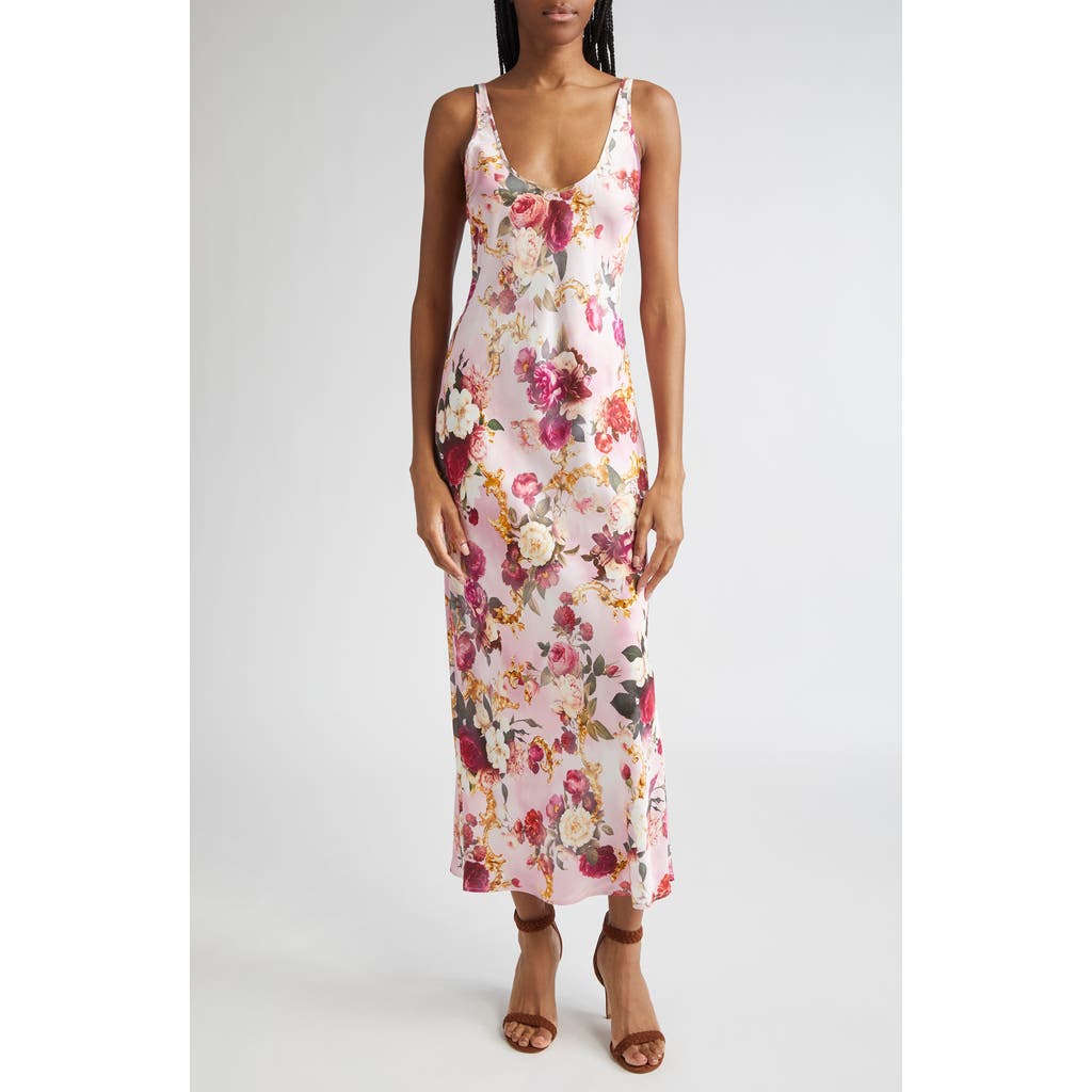 L Agence L'agence Akiya Floral Satin Maxi Dress In Multi