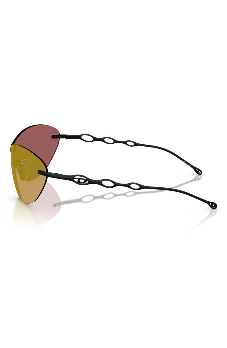 DIESEL<sup>®</sup> 135mm Frameless Shield Sunglasses, Alternate, color, Matte Black / Violet Mirror