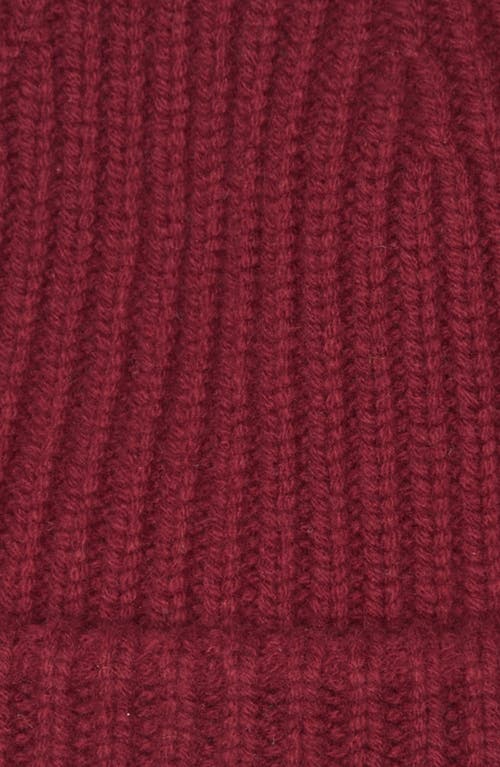 Moncler Logo Patch Virgin Wool & Cashmere Beanie In Burgundy