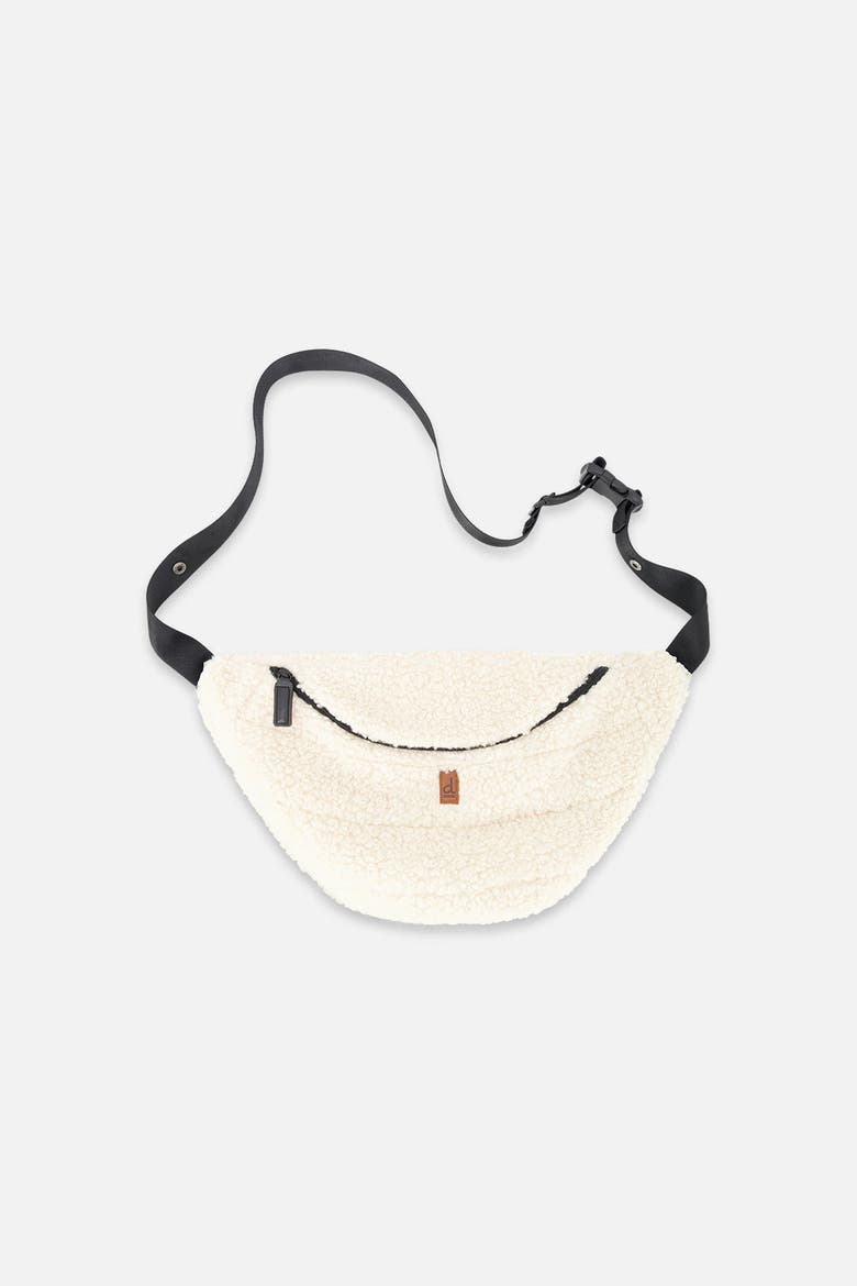 Fleece Adjustable Strap Stroller Snap Changing Sling Bag, Main, color, Off-White
