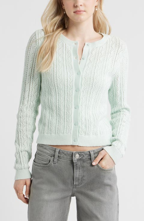 Pointelle Knit Cardigan