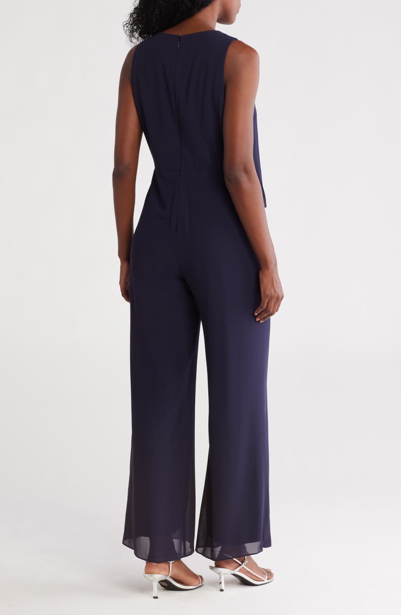 Marina Sleeveless Chiffon Cocktail Jumpsuit, Alternate, color, Navy