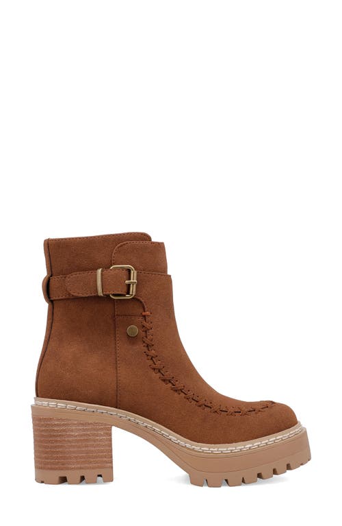 Mia Toula Platform Bootie In Brown