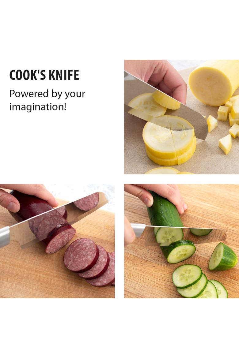 Cutlery 6.25-Inch Cook's Knife Set of 2 & Quick Edge Knife Sharpener, Alternate, color, Silver