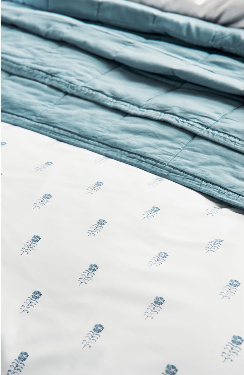 CHRISTY Arley Cottage Style Floral Design Cotton Percale Duvet Set, Alternate, color, Blue