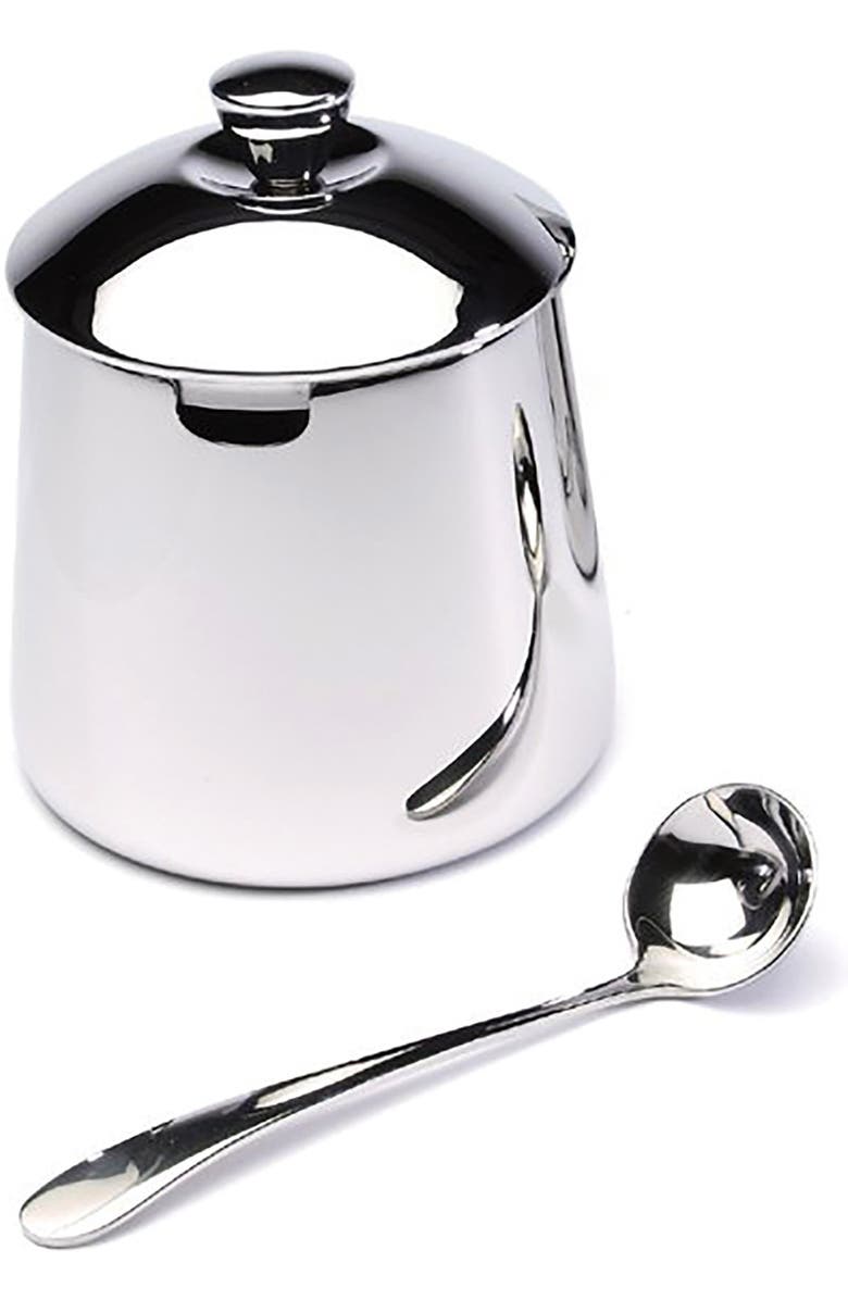 FRIELING 18/10 Stainless Steel 10-ounce Sugar Bowl with Spoon, Mirror Finish, Main, color, Silver