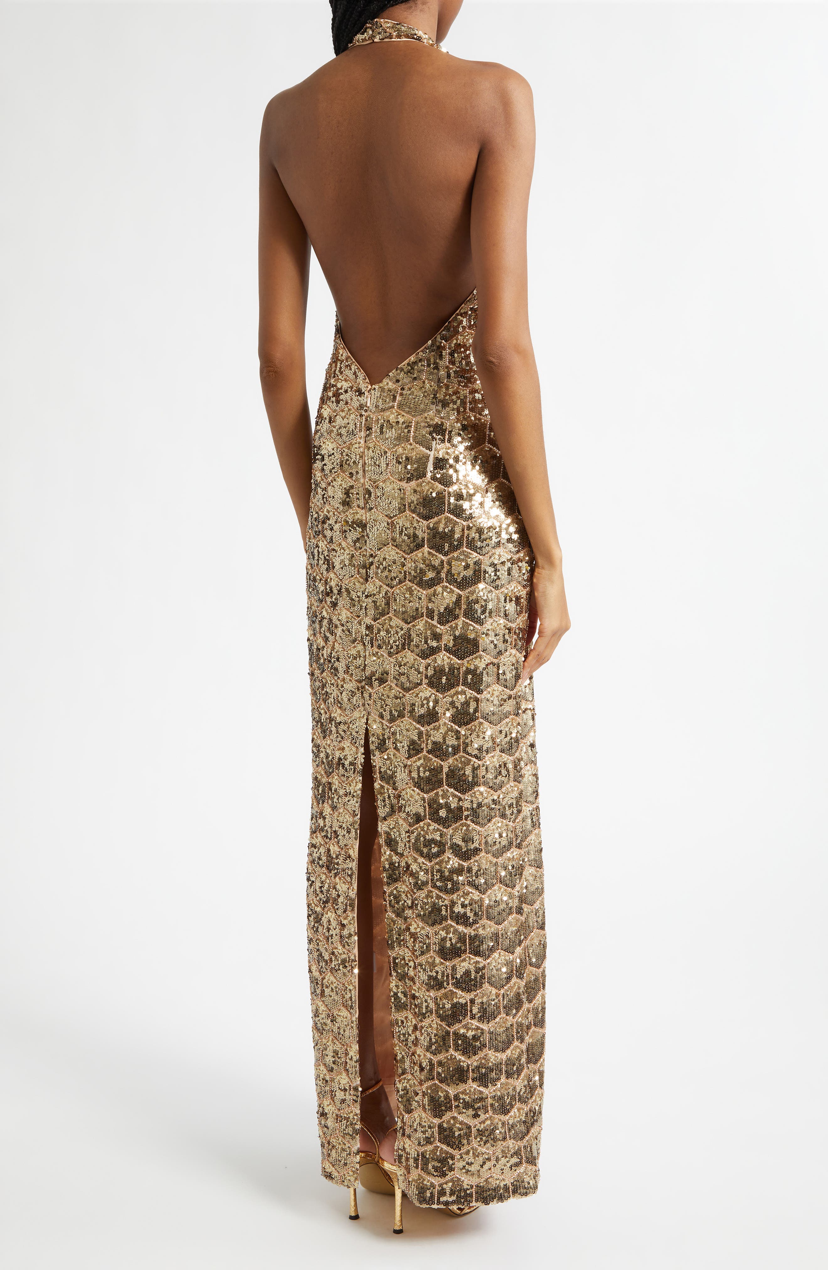 Shauna Sequin Halter Gown - image 2