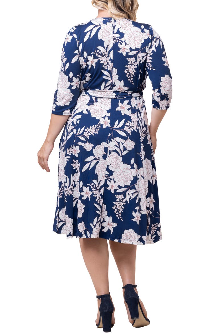 Signature A-Line Wrap Dress, Alternate, color, LILY AND PEONY PRINT