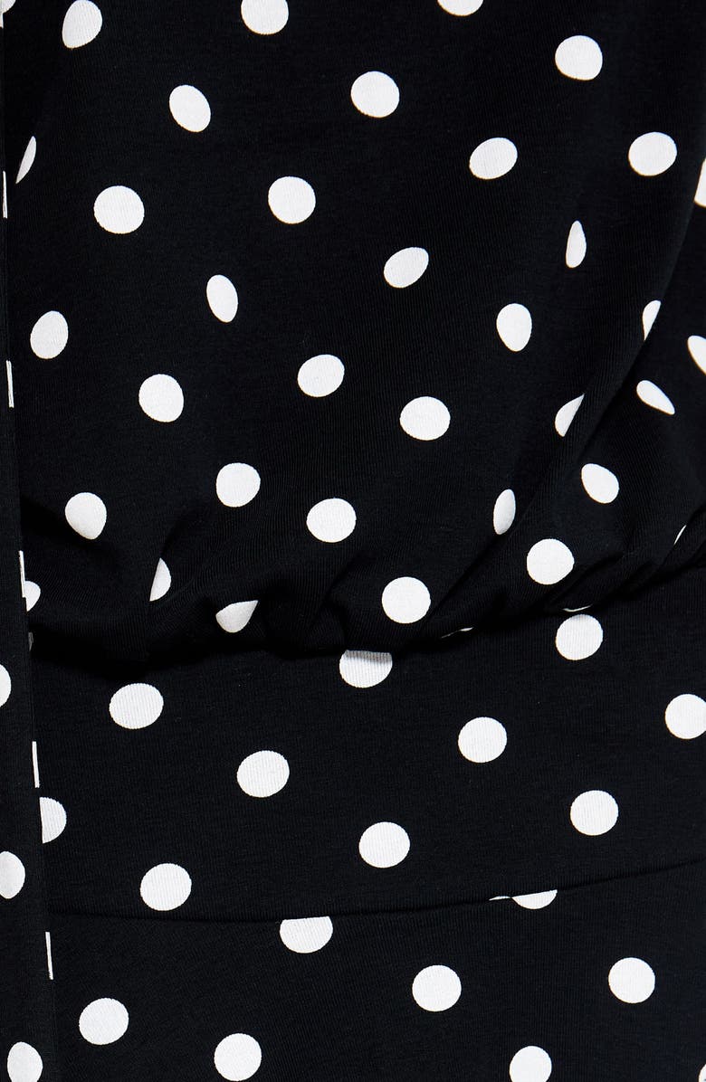 JADED LONDON Polka Dot Asymmetric Halter Cotton Minidress, Alternate, color, Black