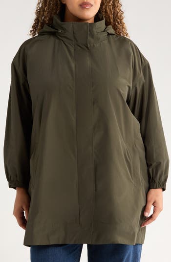 Eileen Fisher Stand Collar Organic Cotton Recycled Nylon Long